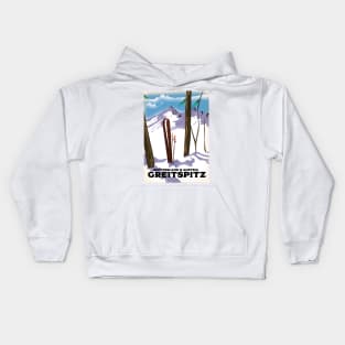 Greitspitz Switzerland & Austria Ski poster Kids Hoodie